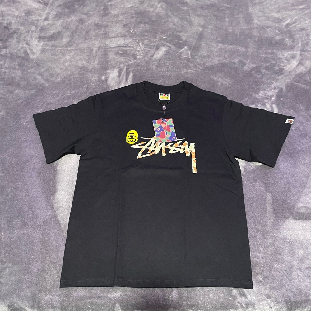 Stussy X Bape Camo Graphic Tee Size Medium